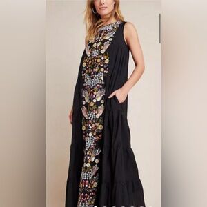 EUC Samant Chauhan Anthropologie Embroidered Dress